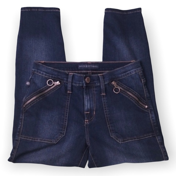 Rock & Republic Denim - Rock & Republic Zippered Pocket Crop Capri Jeans Size 6